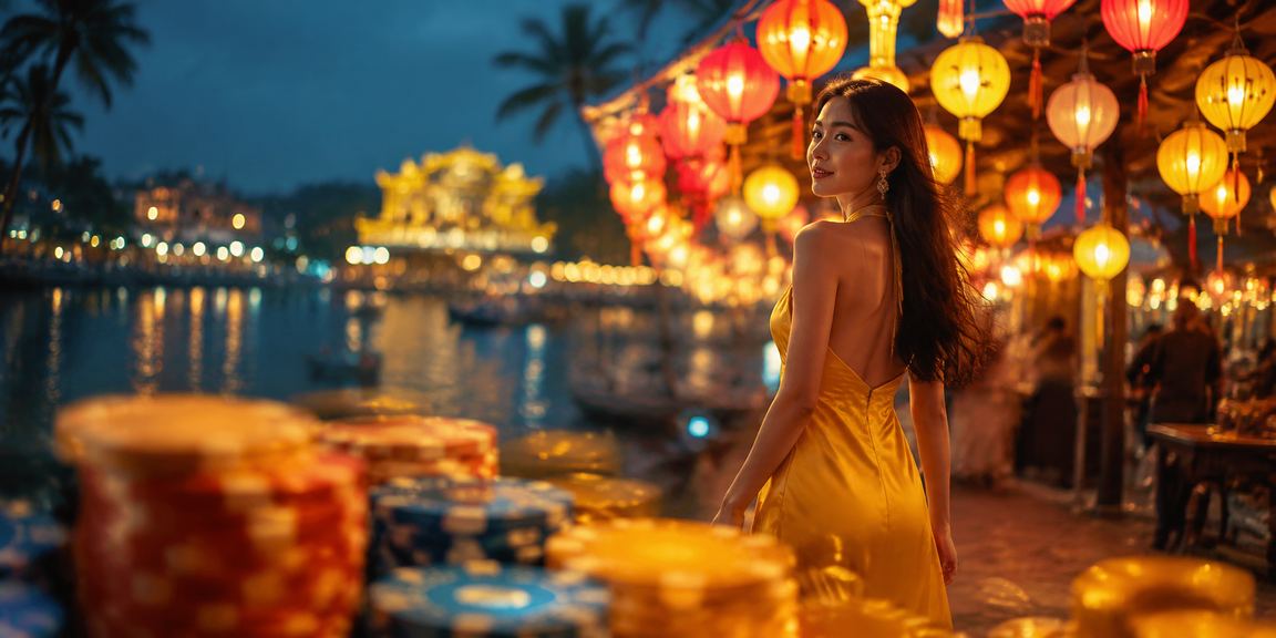 Không khí giải trí casino tại chợ đêm Huế rực rỡ ánh đèn